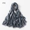 Elegant Two-End Tassel Scarf: Solid Color with Gold and Silver Threads
