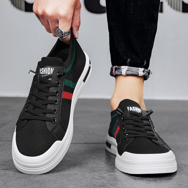 

Новые мужские классические модные повседневные низкие летные тканые туфли для скейтбординга, студенческие удобные кроссовки на мягкой подошве
