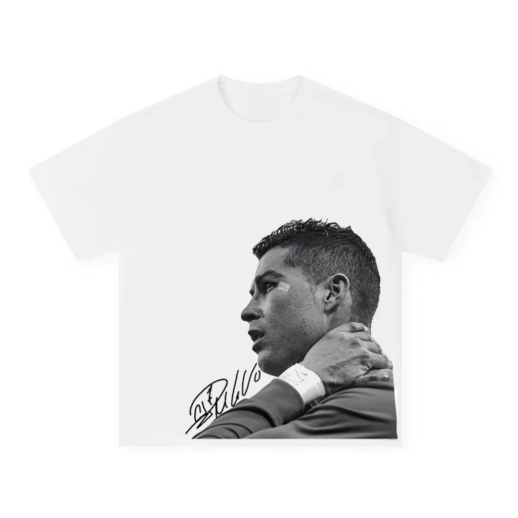 2025 Sommer Cristiano Ronaldo Fußball-Superstar Super Mode Bedrucktes Kurzarm-T-Shirt Herren Used-Look Baumwolle Damen T-Shirt