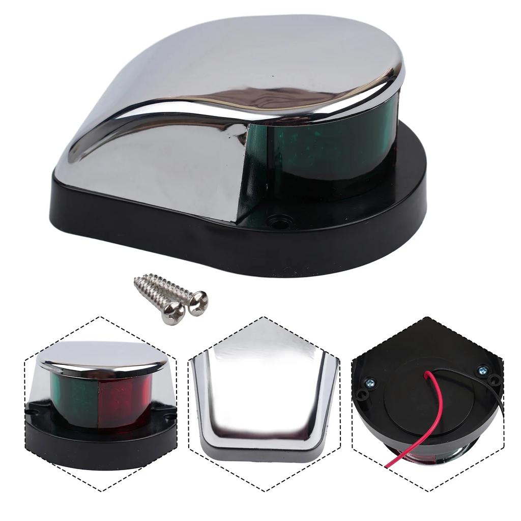 2pcs Red Green LED Boat Navigation Light 12V Waterproof Sailing Signal Lamp Marine Yacht Warn Lights 10x7.9x4.2 Cm