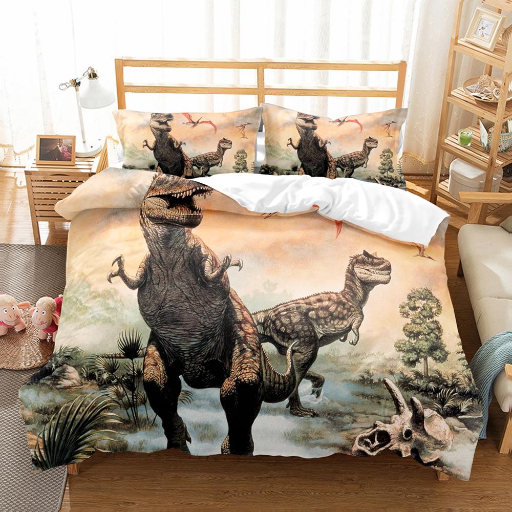 Animal Dinosaur 3D Print Bedding Set Scenery Comforter Luxury Duvet Cover Set Home Textile Decor Full Queen King Single Size Boy