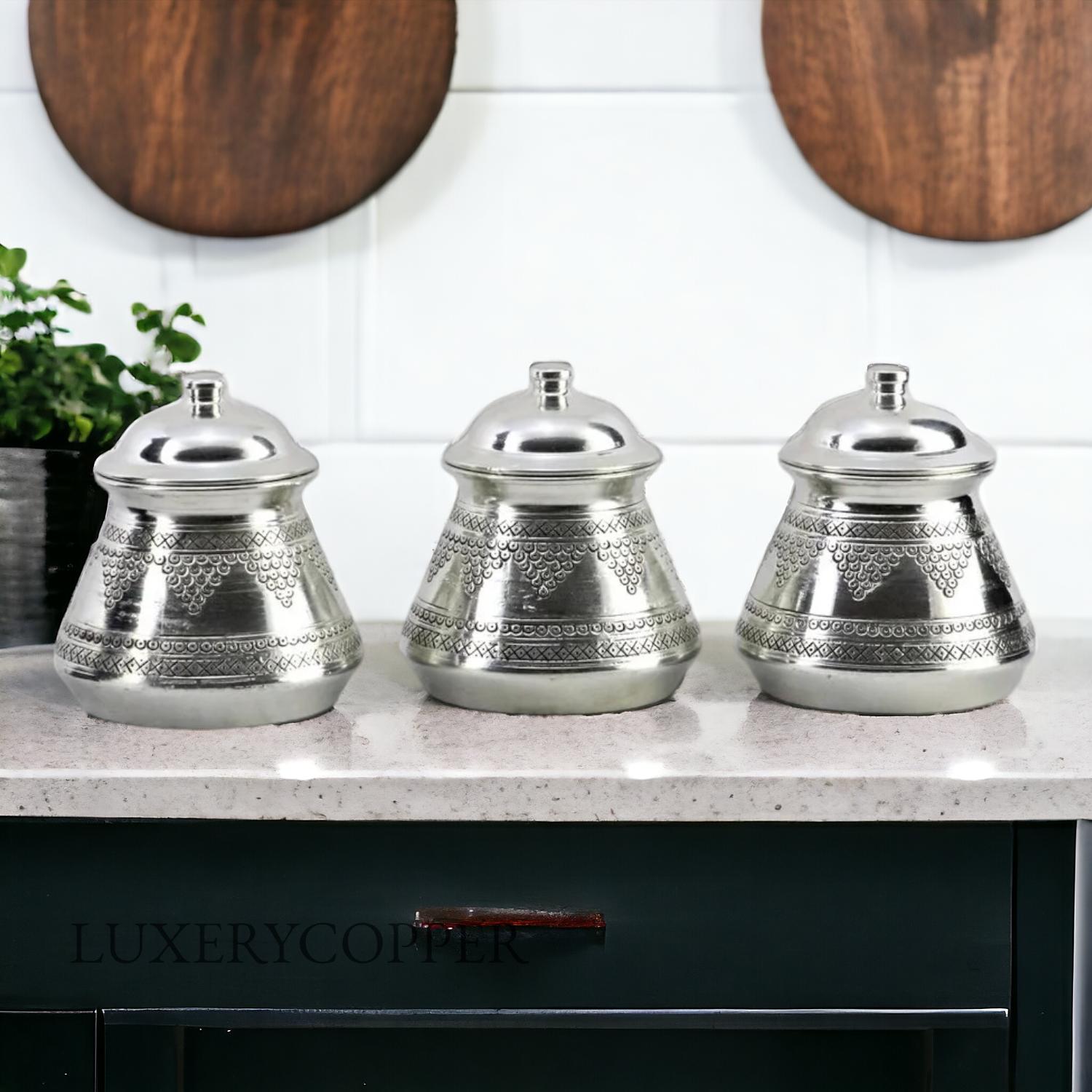 

3 Piece Single Size Stapled Pewter Copper Spice Rack 1 mm
