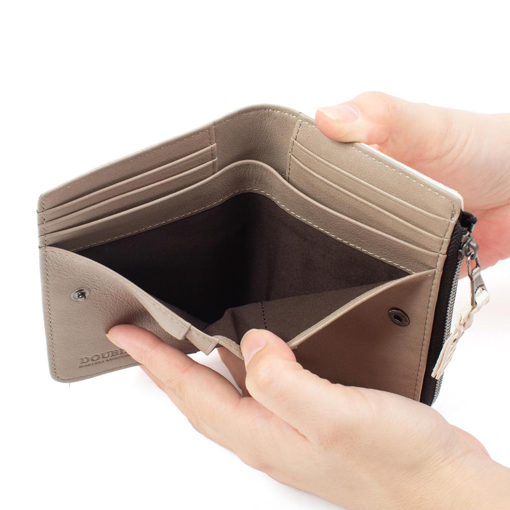 Doubles Bifold Wallet with Deep Bill Matte Python Leather and Italian Cowhide Leather KSK-7052 Compartment, L-Shaped Zipper, (Black)