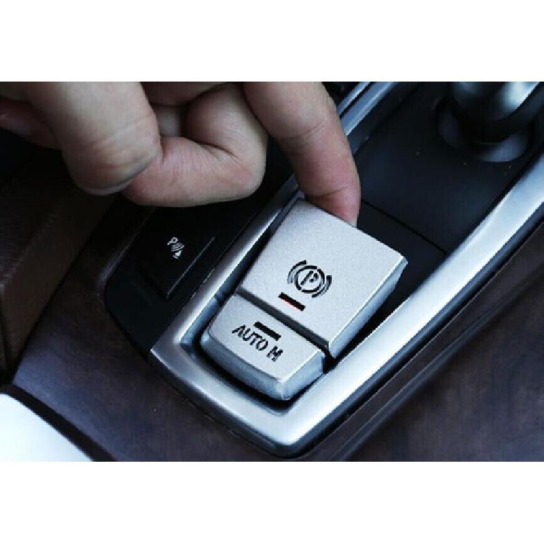 Switch Cover For BMW 7 Series 2009-2015 Car Electronic Handbrake Silver Aluminum