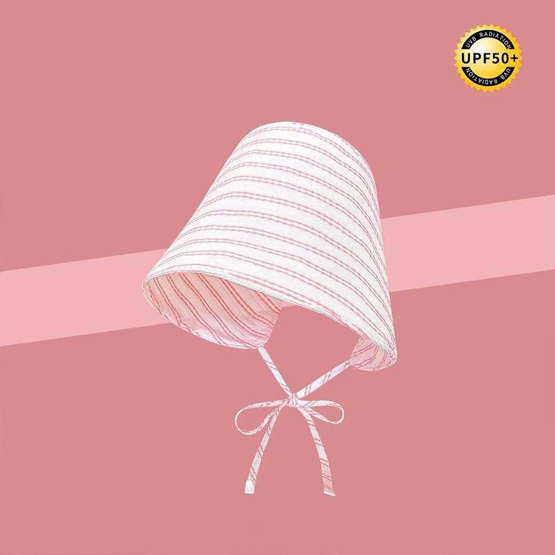 New Summer Women'S Striped Bucket Hat Japanese Style Wide Brim Sun Protection Hat Versatile Sun Hat