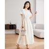 TERRE BLEUE Women's A-Line Bubble Sleeve Midi Dress