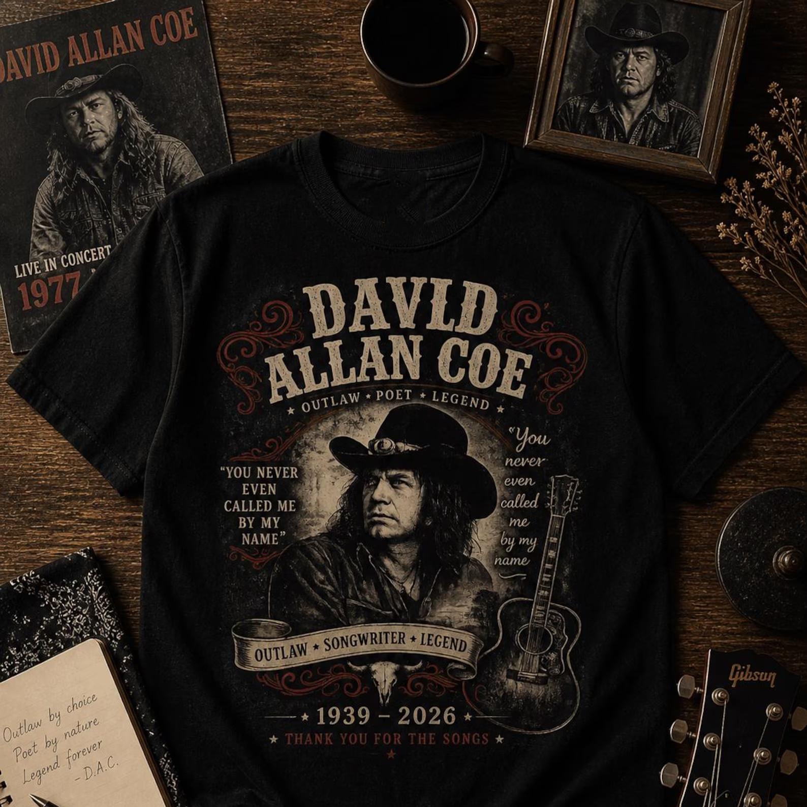 David Allan Coe Memorial Vintage black Shirt XXXL