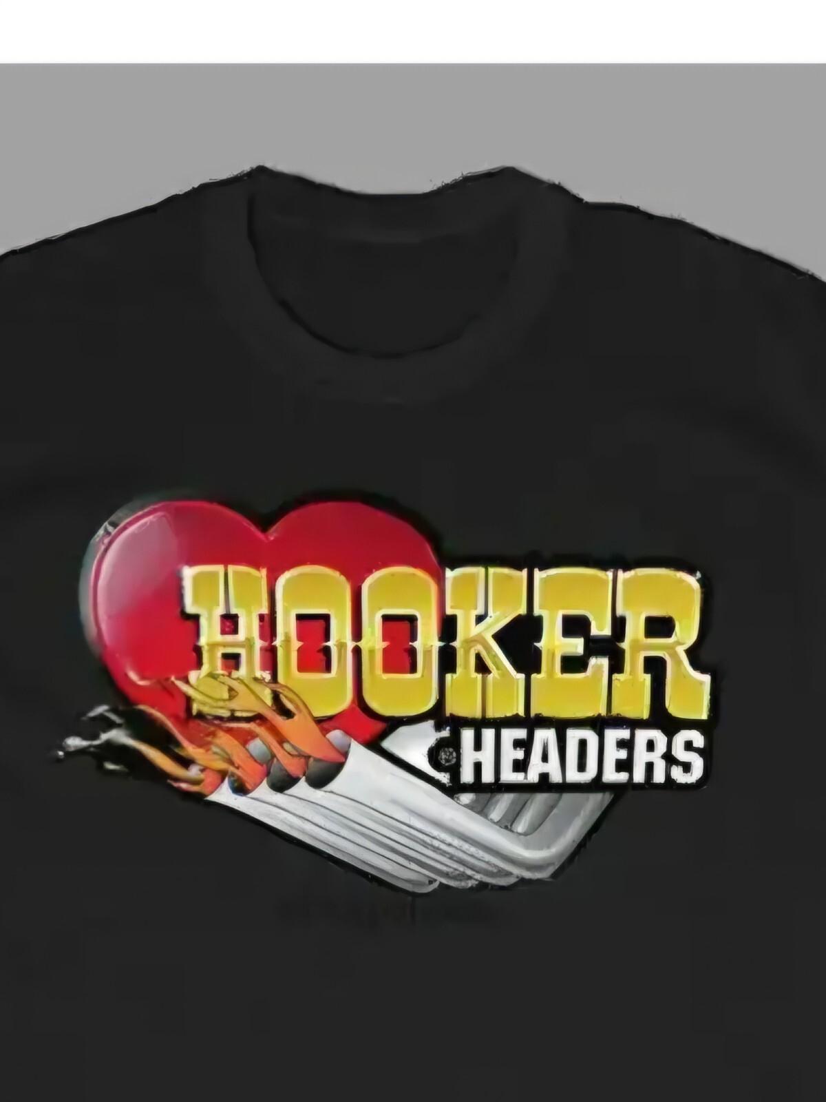 New Hooker Headers (T-1) Black T-SHIRT 100% COTTON See Pics L