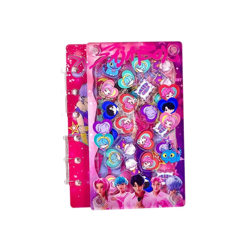 Kpop Demon Hunters Acrylic Binder Handbook A7 Notebook Cute Cartoon Anime Student School Stationery Cartoon Office Supplies Gift
