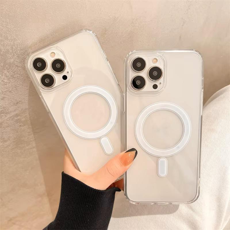 Coque Magnétique sans Fil Transparente Originale avec Animation Magsafe Pour iPhone 16 15 14 13 12 11 Plus Mini Pro Max XS XR