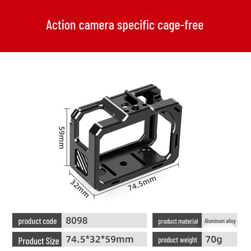 AKASO Brave8 Металлическая экшн-камера Защитная алюминиевая клетка - Ударопрочный корпус для уличной съемки