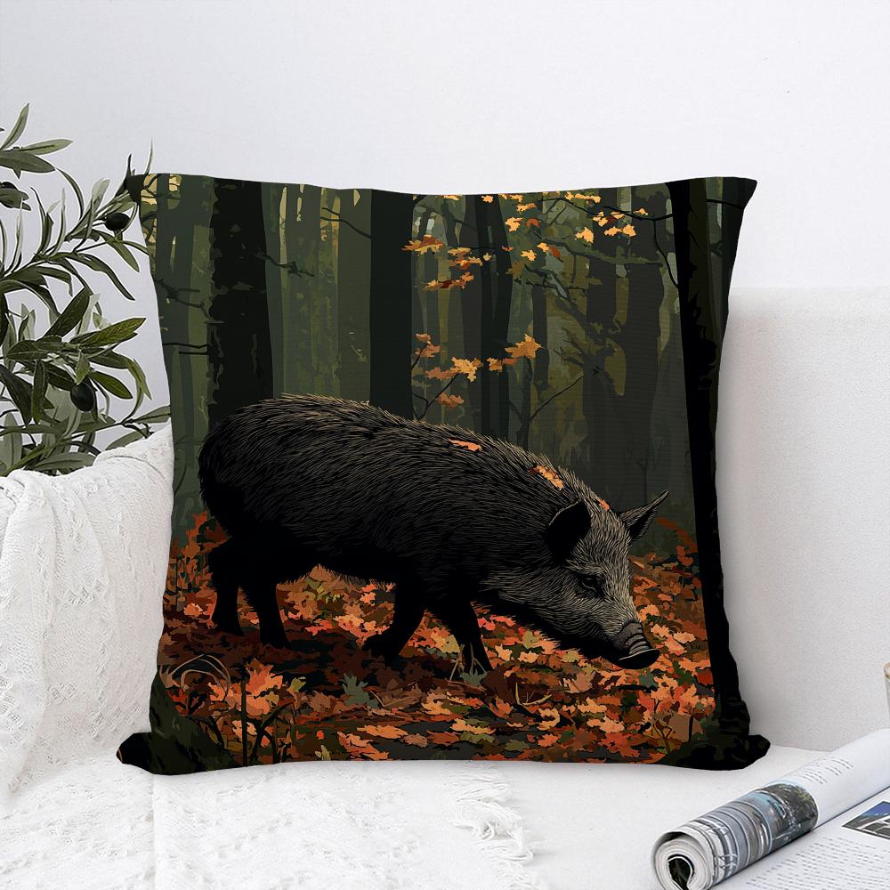Federa Cuscino Animale Cinghiale Tessuto Peluche Morbida Federa Stampa Double Sided Copricuscino Divano Cuscino Decorativo