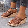 2024 new summer foreign trade wedge heel platform women's shoes large size casual fish mouth fashion platform heel sandals