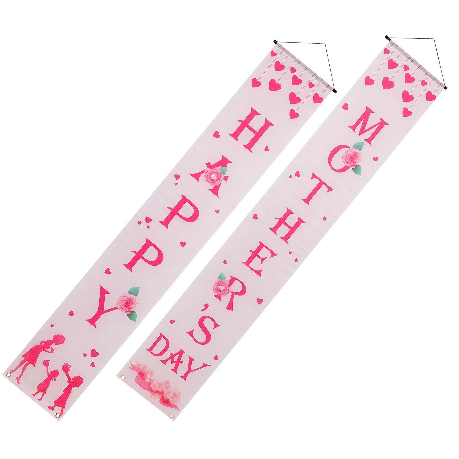 

День матери Куплет Праздничный декор Занавеска для крыльца Дверь Изысканные принадлежности Баннер Занавески Украшение 180x30x0.1cm