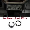 2pcs Black Car Air Condition Switch Knob Trim Ring For Ford Bronco Sport +