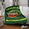 1pc Watermelonini Tralalero Throw Blanket Soft Flannel, Cozy All Season Polyester Perfect for Home, Office