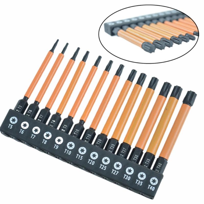 13Pcs Impact Hex Head Allen Wrenches Drill Bit Set 100/150mm Hex Shank Steel Hex Screwdriver Bit for Assembling