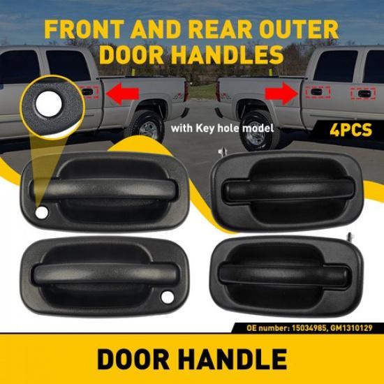 LH RH Chrome Black Exterior Door Handle For Chevrolet Silverado 1500 1999-2006 Chrome,Black