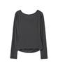 Lense Side Shirring Draped Tee Charcoal