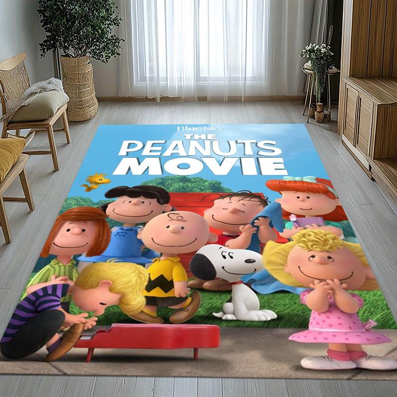 Süßer Snoopy Hund Cartoon Wohnzimmer Rutschfester Bereichsteppich Weicher Teppich für Schlafzimmer Kinderzimmer Spielzimmer Sofa, Heimdekoration Fußmatte Geschenk