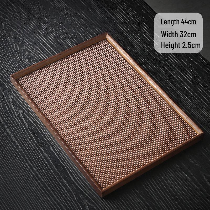 Yode Woven Rattan Bamboo Handle Serving Tray
