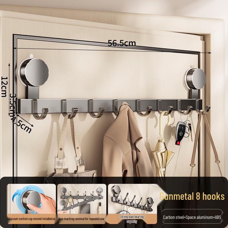 Strong Adhesive No-Drill Suction Cup Door Hook for Clothes and Storage