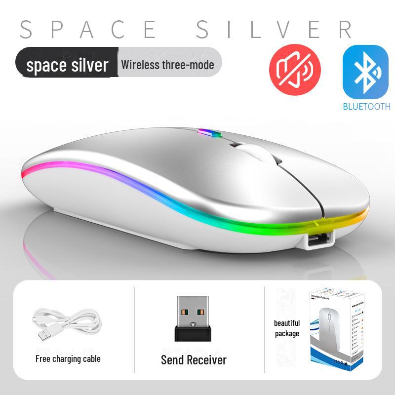 Ultra-Thin Dual-Mode Bluetooth Portable Wireless Mouse for Laptops and Office Use