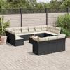 VidaXL Garden Lounge Set with Cushions 14 Pcs Black Braided Resin 3223921