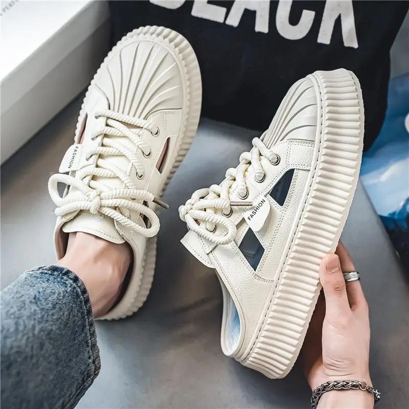 

Туфли на платформе Мюли Полуплоские сандалии Мужские Дизайнерские Роскошные Взрослые Элегантные Веселые Удобные Ева Резина Тренд 2025 Тапочки для мужчин 44