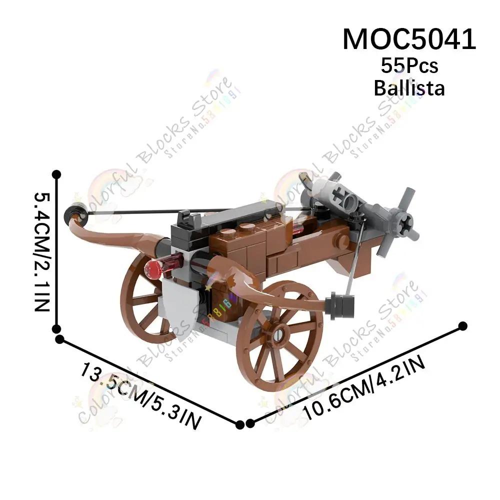 Orta Çağ Mancınık Askeri Silah Modeli Yapı Taşları Çıkarılabilir Kalkan Arbalet Yay Taşıma Arabası MOC Montaj Tuğlaları Çocuklar İçin Oyuncaklar
