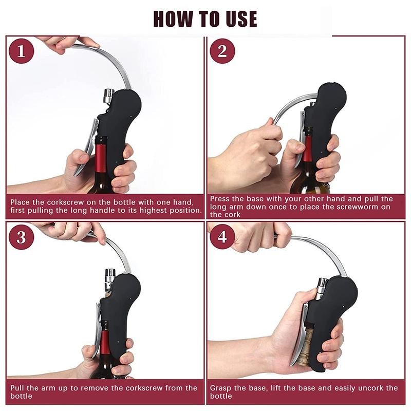 Professional Wine Corkscrew Manual Foil Cutter Bottle Openers Wine Cork Openers For Kitchen Bar Accessories