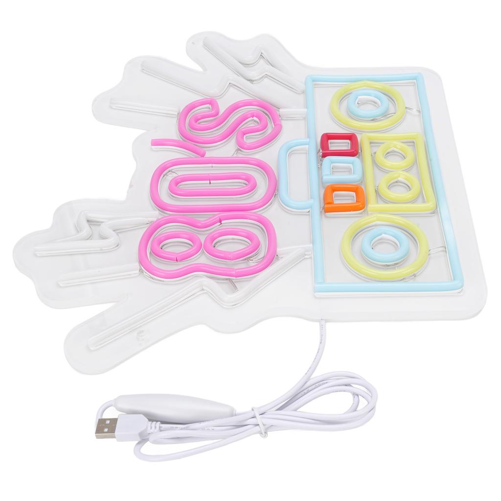 80 s Neon Sign Multi Color LED Strips Acrylic Panel 80 s Wall Decor for Bar Party Shop Cafe
