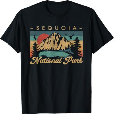 Retro Vintage Graficzny T-shirt Parku Narodowego Sekwoi