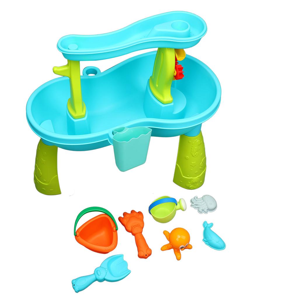 Splash Sand Table Toy 2 Tier Rain Shower Water Table for Toddlers Outdoor Beach Backyard Activity