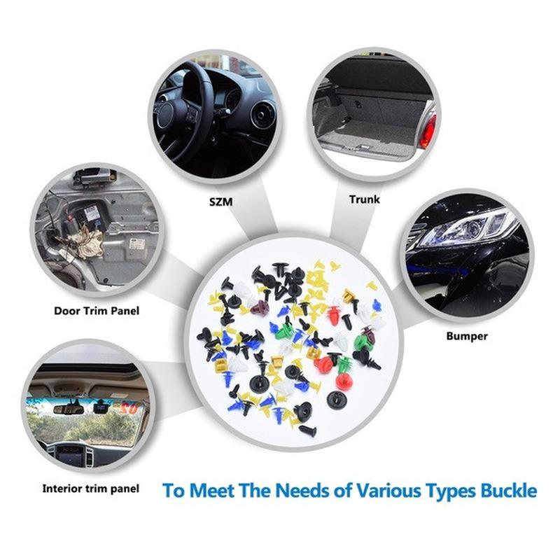 100 ks Univerzální Směsné Auto Klipy Upevňovací Klipy Nárazníku Auta Držák Rivet Klip Panelu Dveří pro Všechna Auta