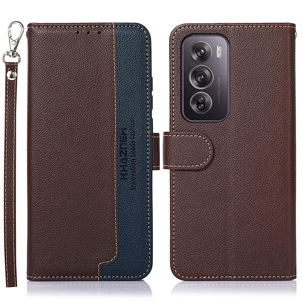 

For Oppo Reno12 Pro 5G (Global) Wallet Case RFID Blocking Leather Phone Cover Brown