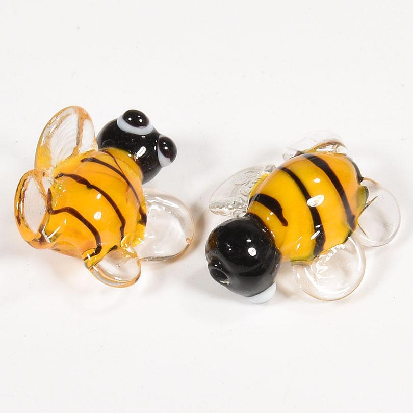 5 Stück Gelbe Süße Bienen Anhänger Perlen Für Schmuckherstellung Zubehör Glasmaterialien Tier Spacer/Lose Perle DIY Armbänder Zubehör