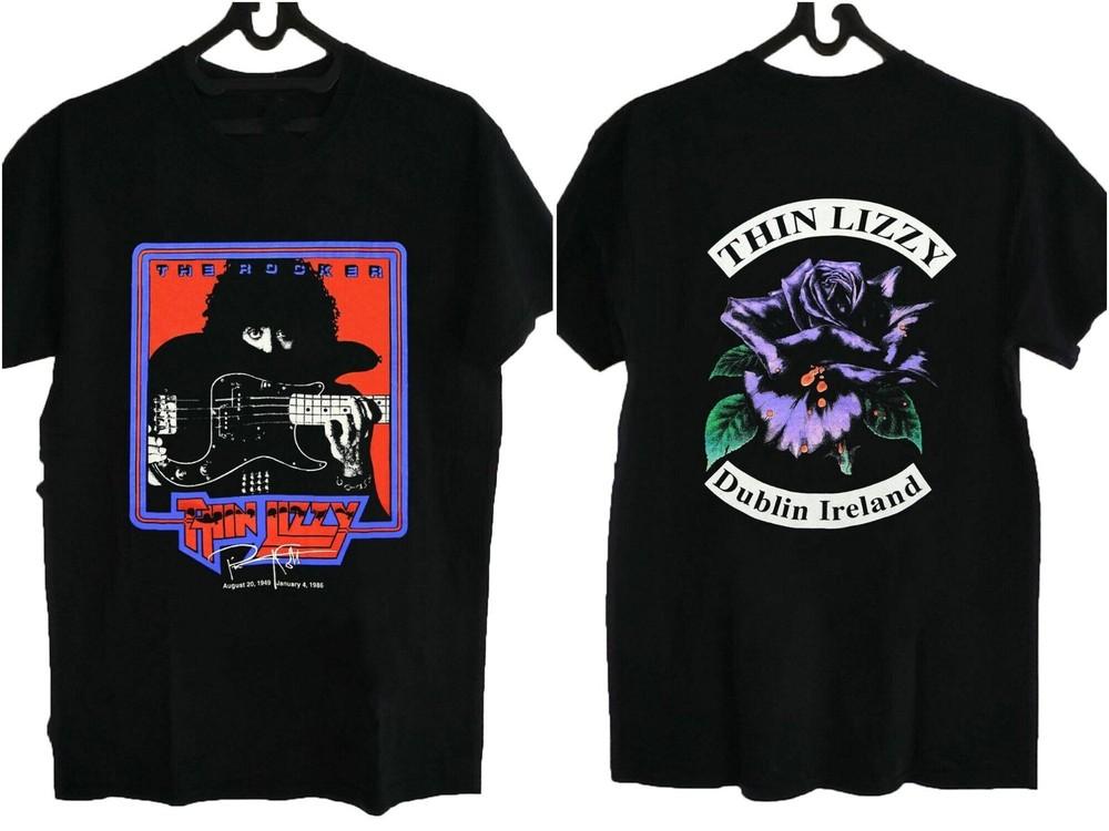 THIN LIZZY Phil Lynott Shirt 2 SIDES Black Unisex Size S-234XL Unisex T-Shirt XXXL