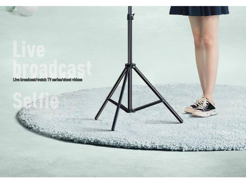 Multifunctional Floor-Standing Selfie Stick & Tripod with Universal Phone Holder for Live Broadcasts