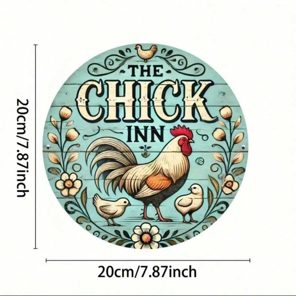Retro Round Metal Sign for Shop Decor
