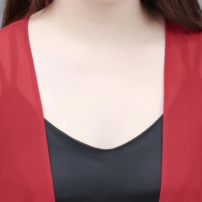 Manteau d'été en mousseline de soie pour femme, élégant, fin, décontracté, grande taille, Poncho Long d'été