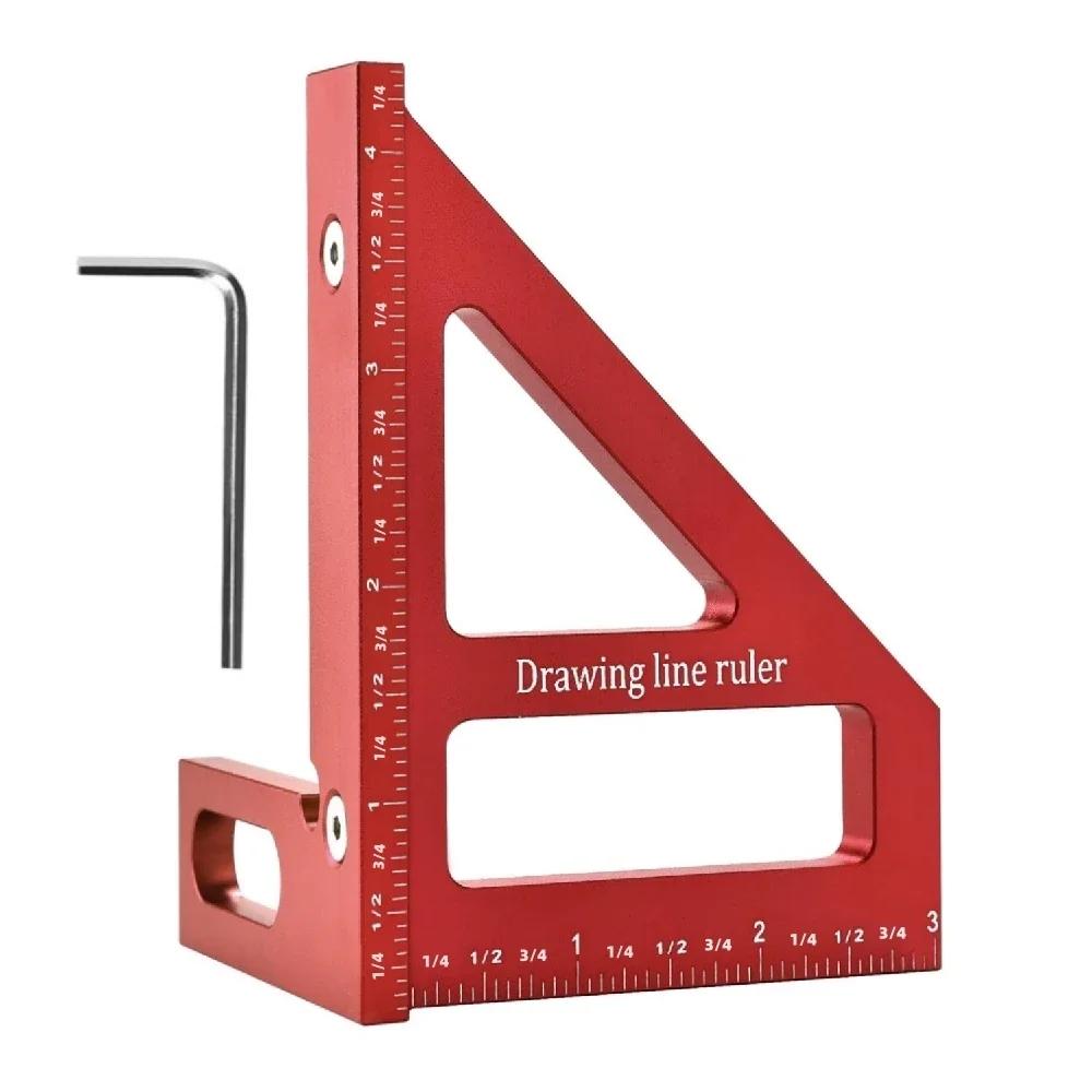 Aluminum Multi-Angle Measuring Ruler Square Protractor for Woodworking Miter Triangle-Ruler Utility Tracing Meter Tool