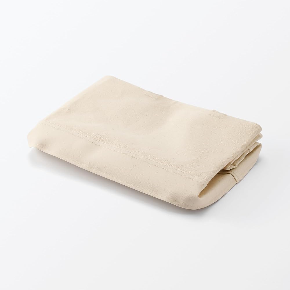 MUJI Cotton Canvas Soft Box with Handle, Large, Approx. W37 x D26 x H26cm, 23090018 (Clothing Case,