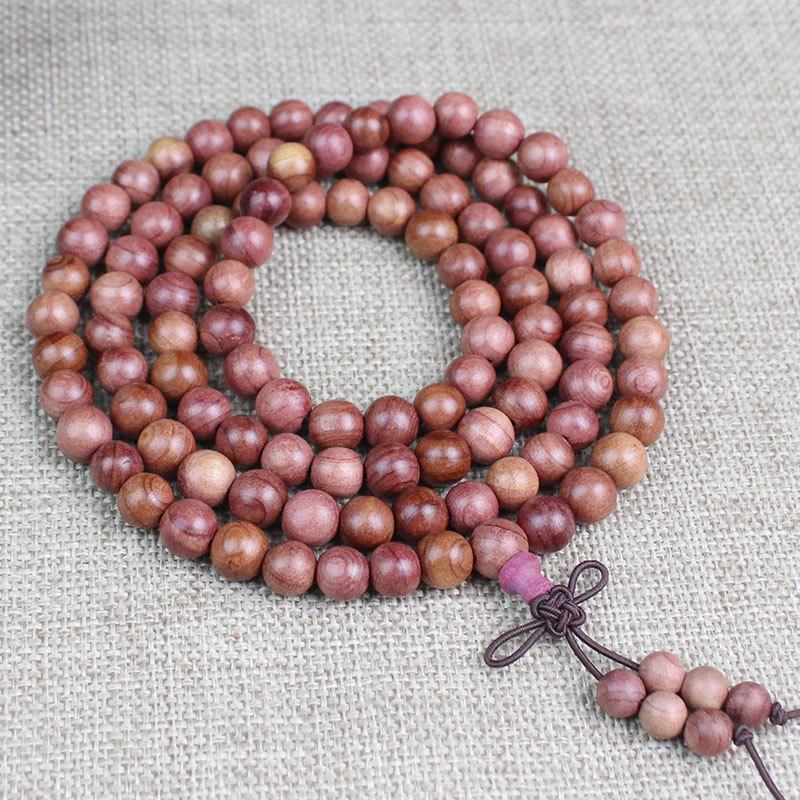 Wooden Sandalwood Buddhist Bead Bracelets - 108 Beads, Unisex Jewelry for Couples