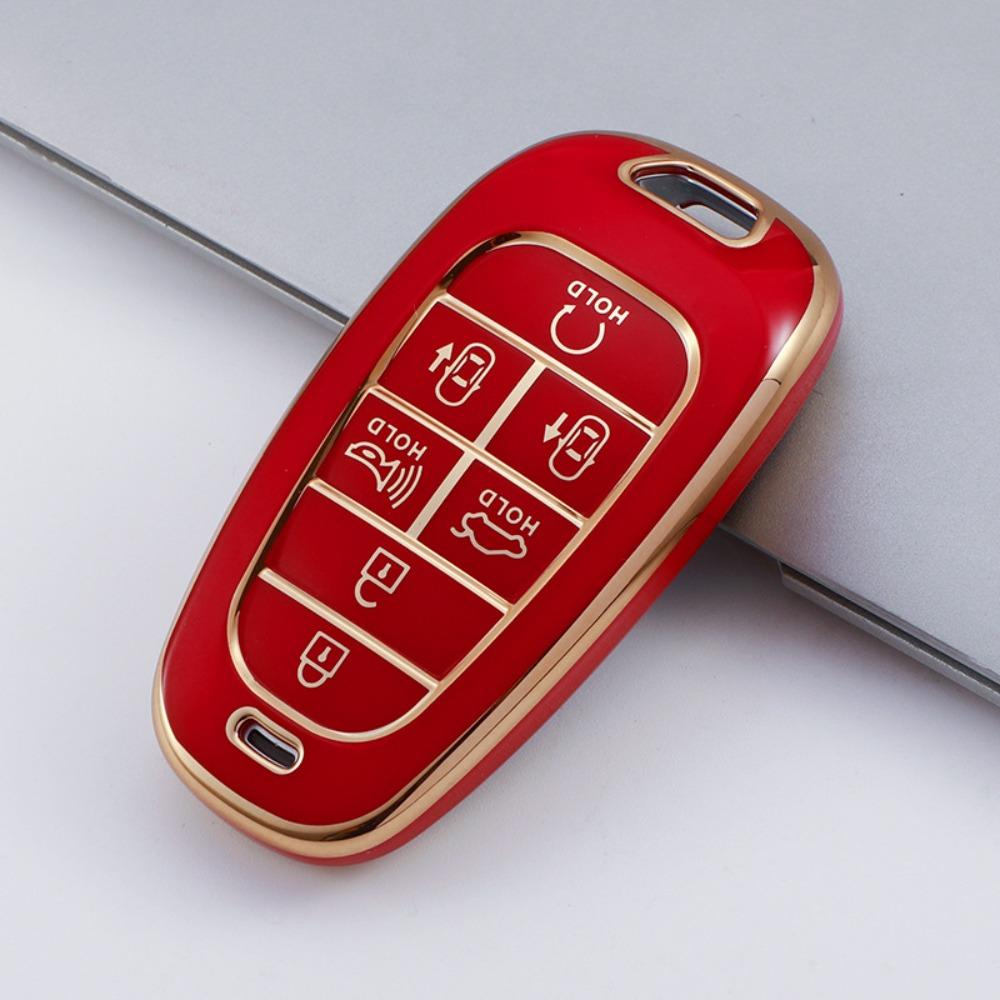 

5 Key 7 Key Car Key Cover Case for Hyundai Tucson L Sonata Gold Edge Key Shell Protector