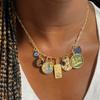 Stainless Steel Diy Basic Live Mouth Chain 12 Birthstone Pendant Necklace Furnace Vacuum Plating 18K Gold Color Retention