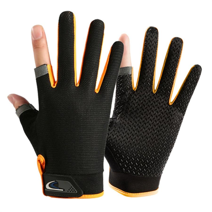 2-Finger Exposed Fishing Gloves, Anti-Slip Breathable Touchscreen Outdoor Sports Gloves