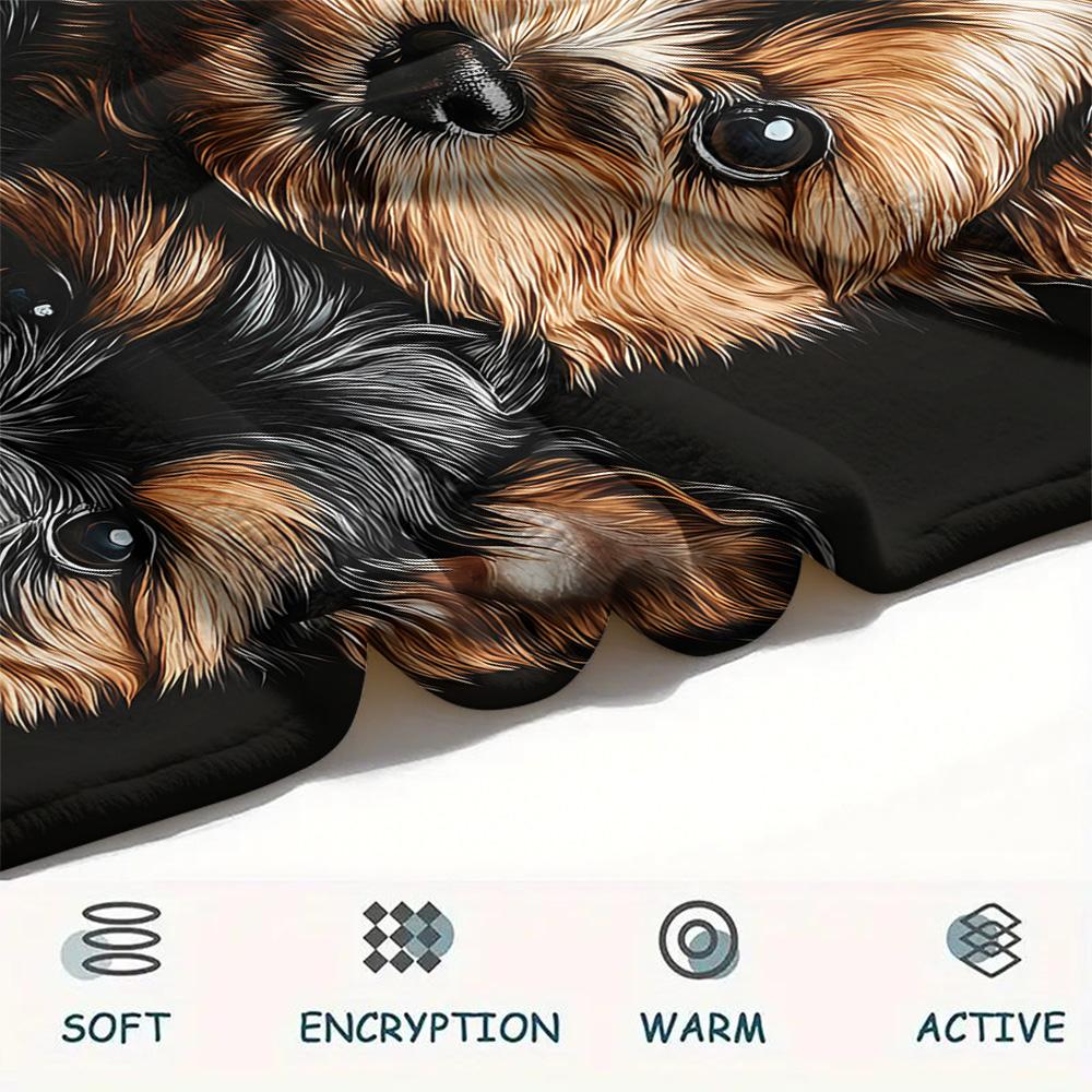 Dog Print Flannel Blanket, High quality Comfortable for All Seasons, Home Decor, Warmth and Comfort, Perfect for Christmas Gifts