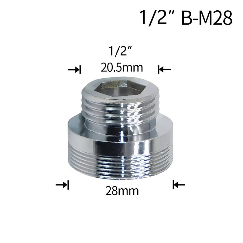 Water Faucet Coupler 1/2 To M16 M18 M20 M22 M24 M28 Thread Connector Conversion Repair Tap Adapter For Bubbler Kitchen Bathroom