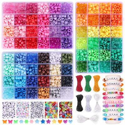 Diy Bracelet Necklace Beaded Jewelry Accessories 72-Color Bucket Beads Letter Beaded Accessories Material Bag Set